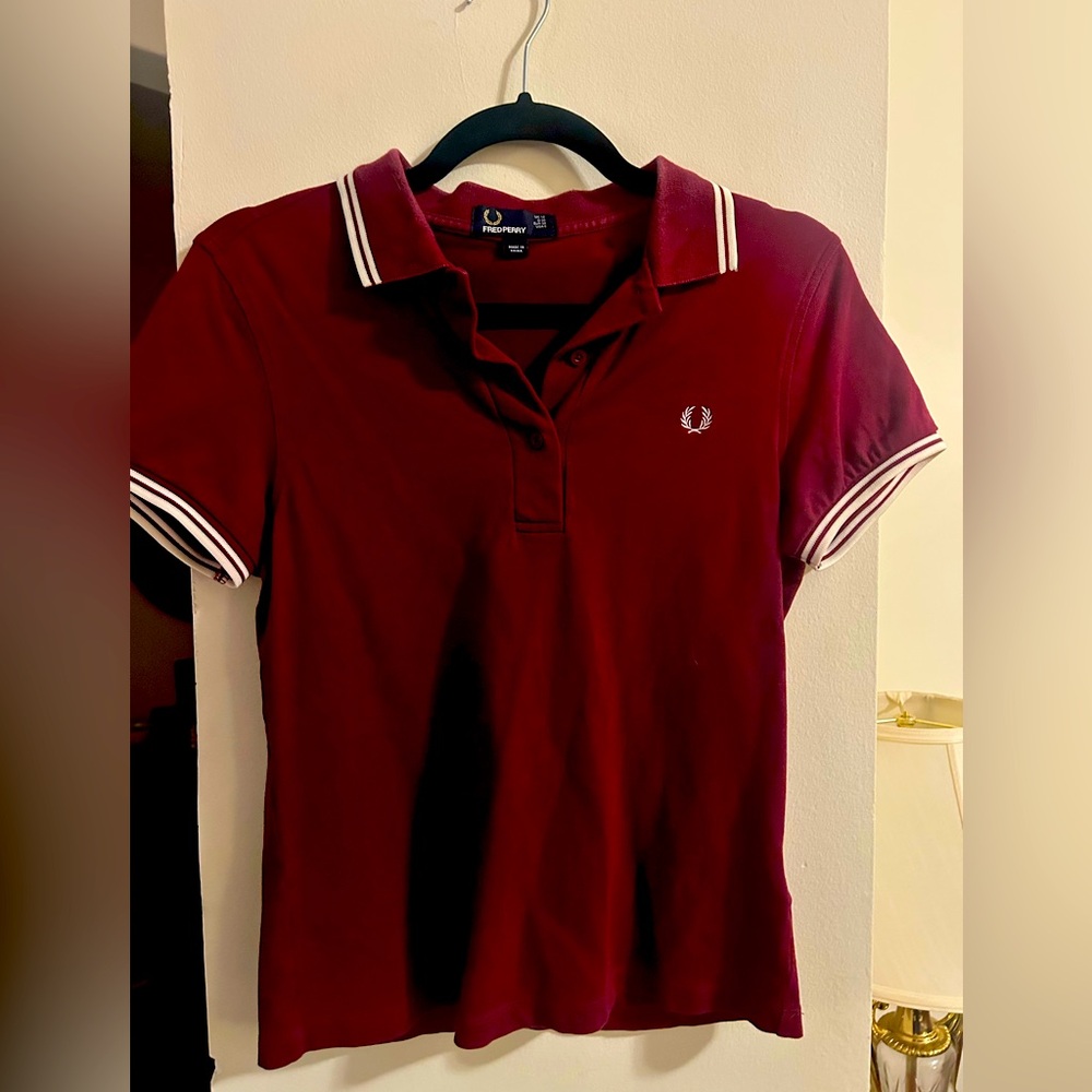 Fred Perry maroon/burgundy polo size uk 10 USA 6